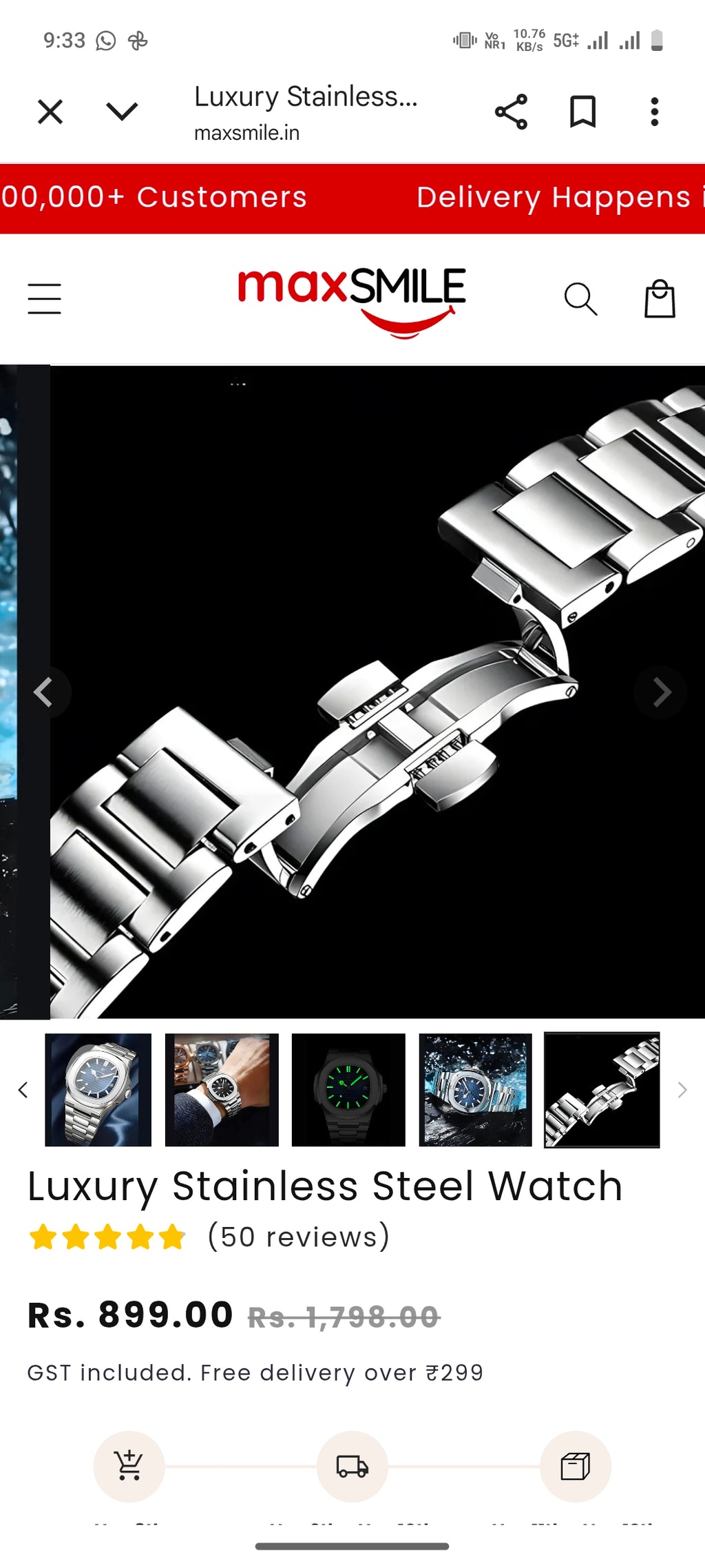 Luxury Stainless Steel Watch